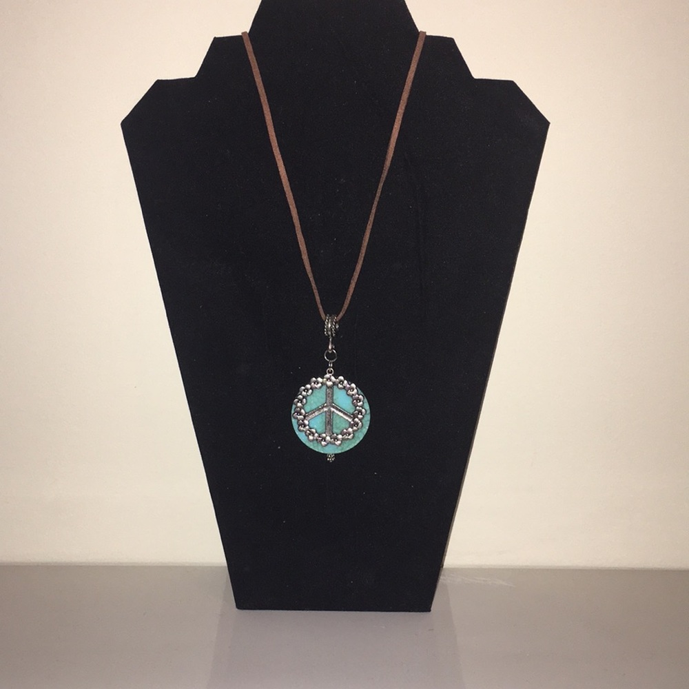 Handmade long suede-like cord necklace