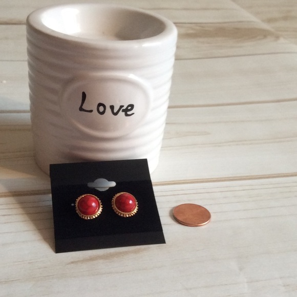 💢Last one  💢New gold and red earrings - Picture 3 of 6