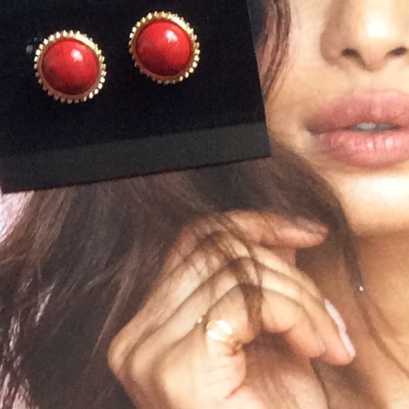 💢Last one  💢New gold and red earrings - Picture 6 of 6