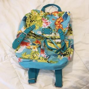 Blue and Floral Backpack