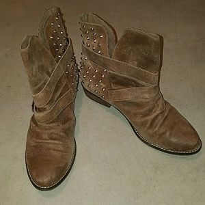 Studded camel booties