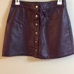 Maroon leather skirt