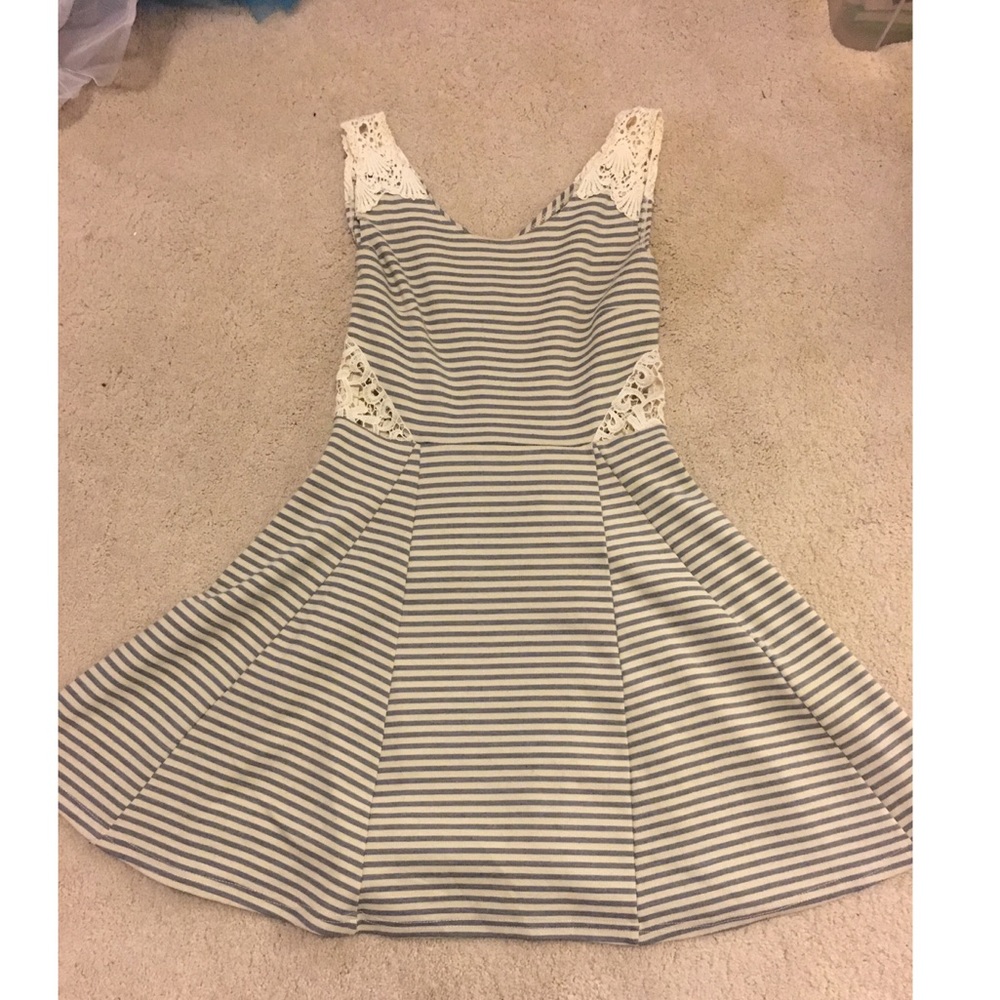 Striped Summer Dress with Lace