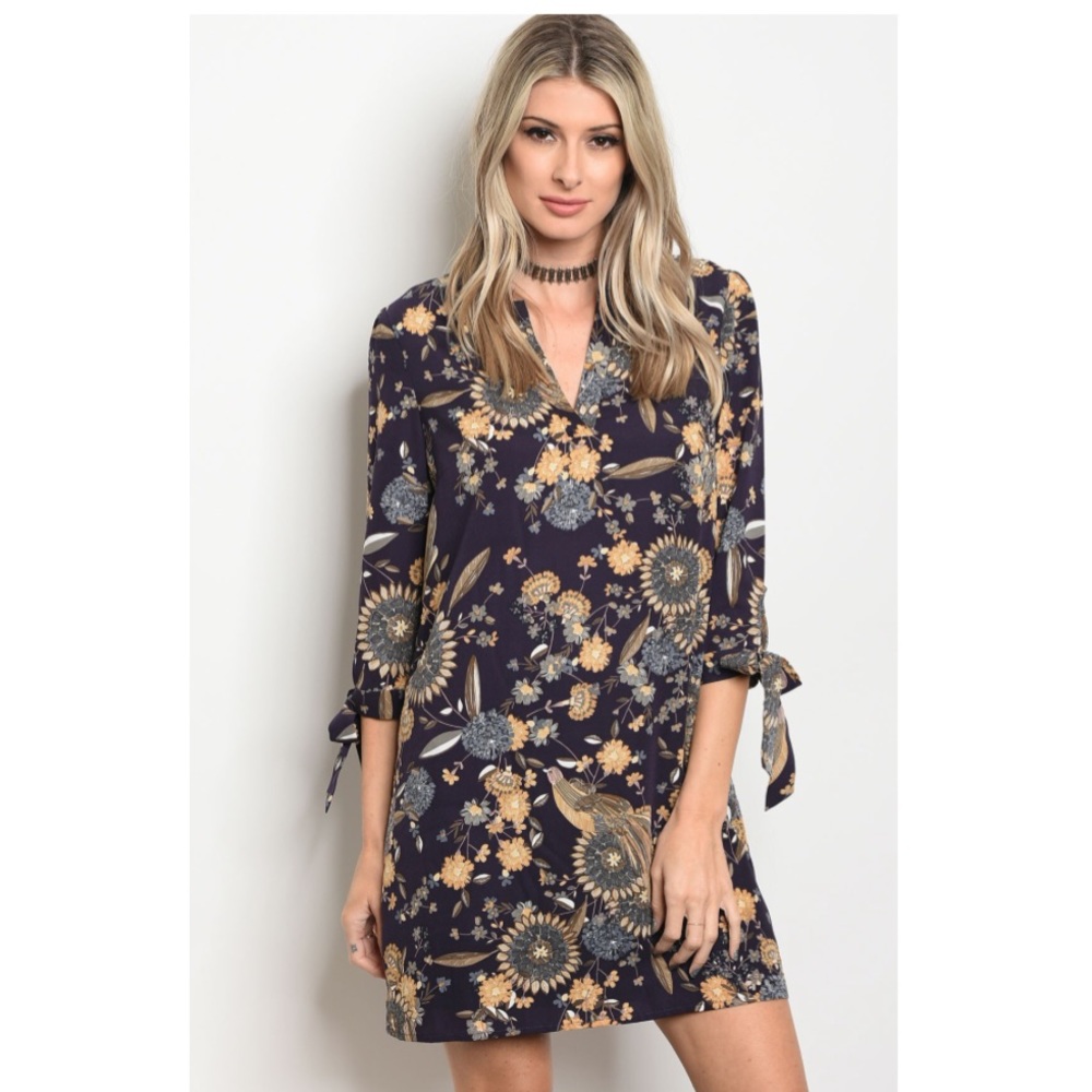 Navy Floral dress