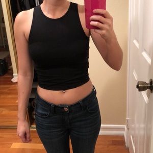 Express tight black crop top