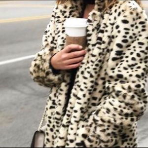 Cheetah faux fur jacket