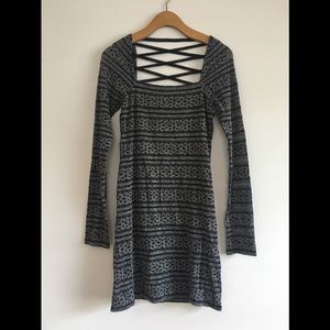 Silver & black body con dress