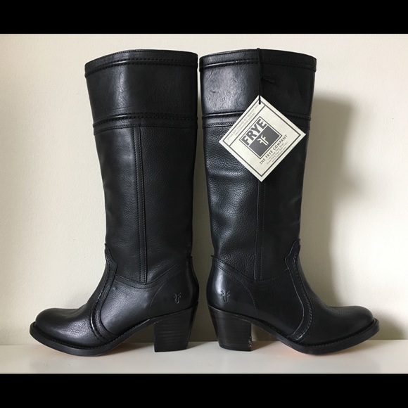 FRYE Jane Leather Tall Riding Western Moto Boots 6 - Picture 9 of 9
