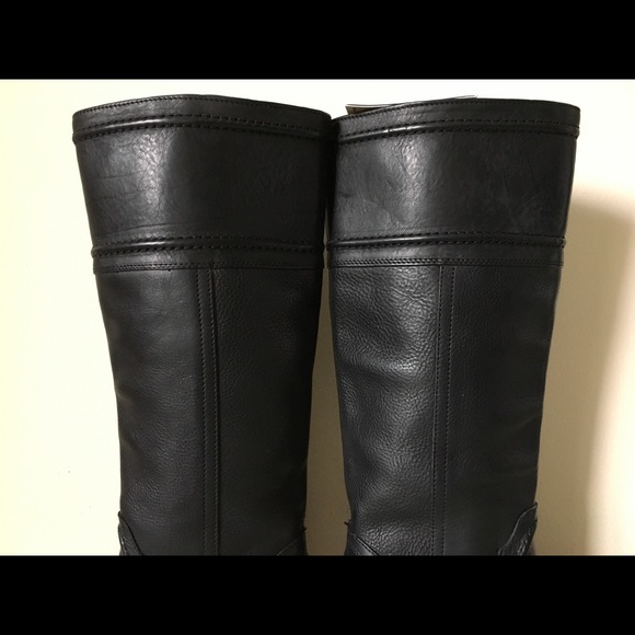 FRYE Jane Leather Tall Riding Western Moto Boots 6 - Picture 2 of 9