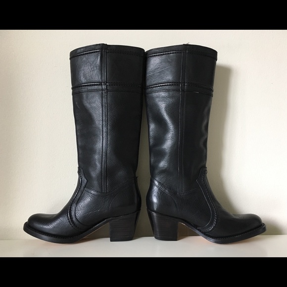 FRYE Jane Leather Tall Riding Western Moto Boots 6 - Picture 5 of 9