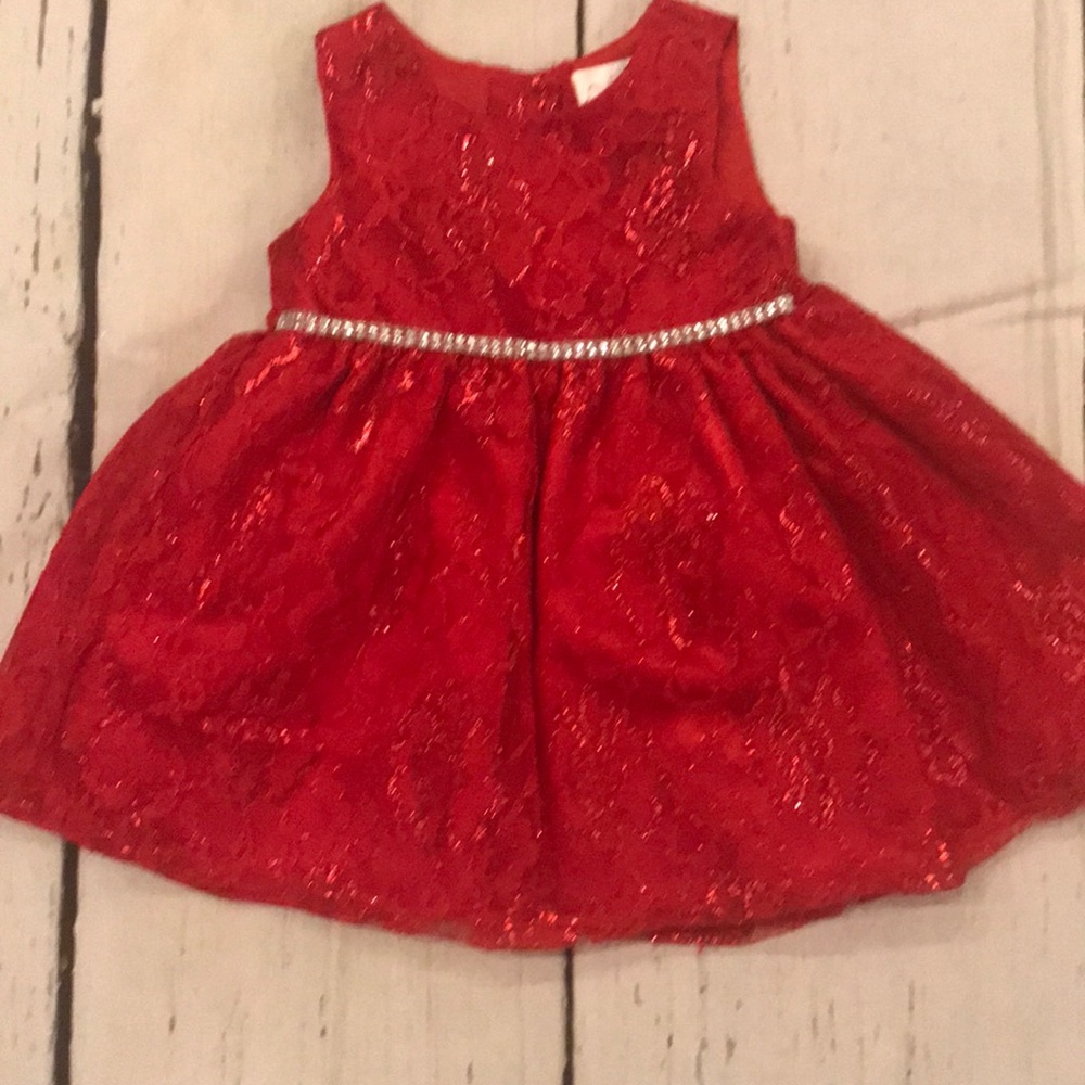 Red sparkly flared dress for baby/toddler