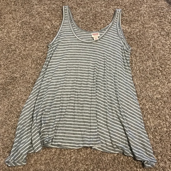 Mossimo Supply Co. Tops - Grey and white Striped Ribbed Loose Tank Top