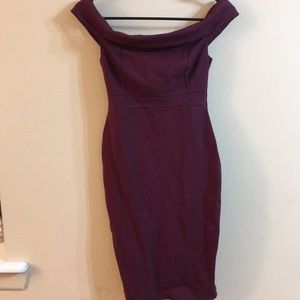 Classy purple off the shoulder dress
