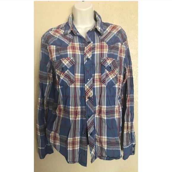 Arizona Jean Company Tops - Arizona Jeans Plaid Button Down