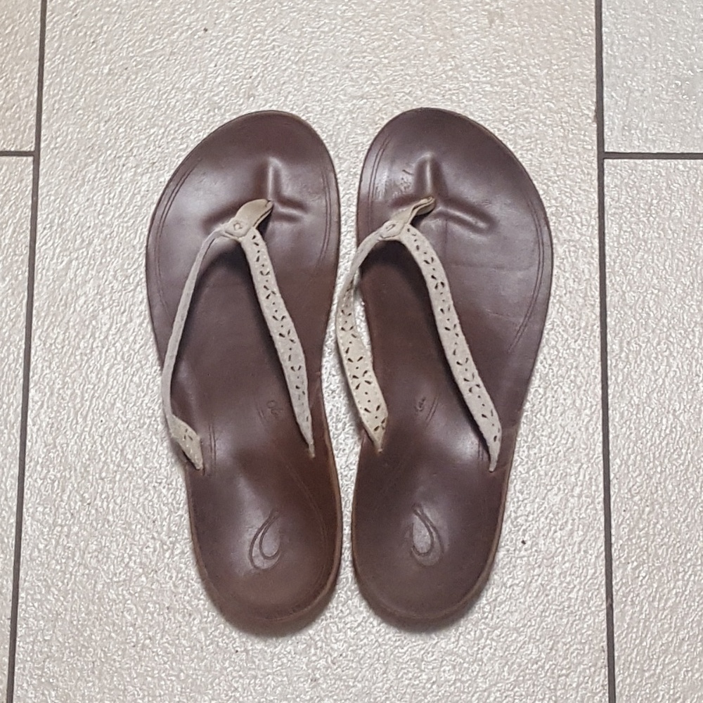 OluKai Puka sandals, women's tapa/bean 9