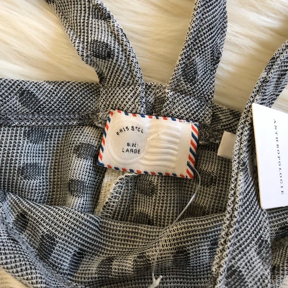 New ANTHROPOLOGIE Jemma Black Polka Dot Halter Top - Picture 8 of 8