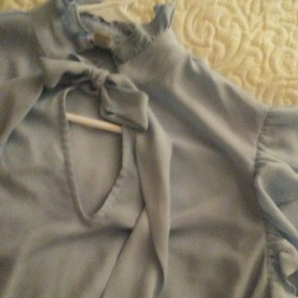 Belle Sky baby blue dress blouse