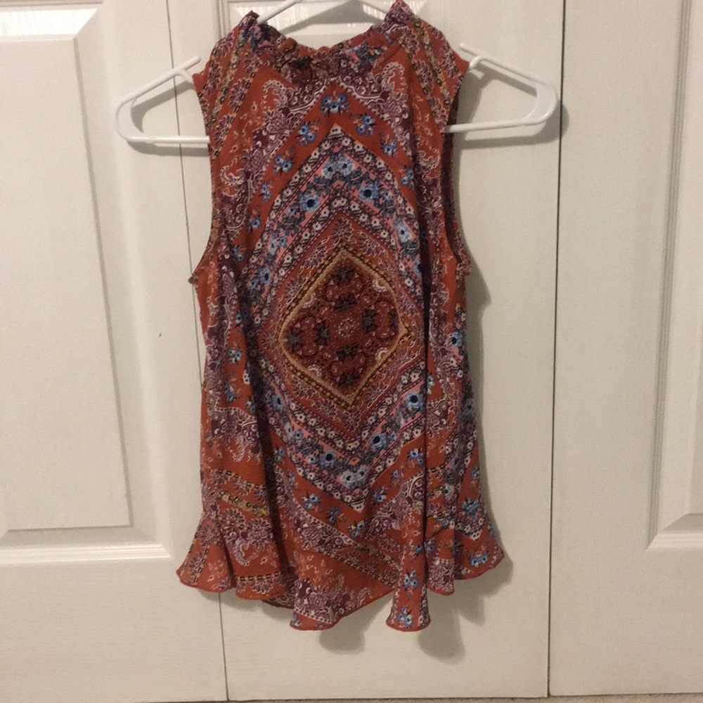 High Neck Floral Tank Top