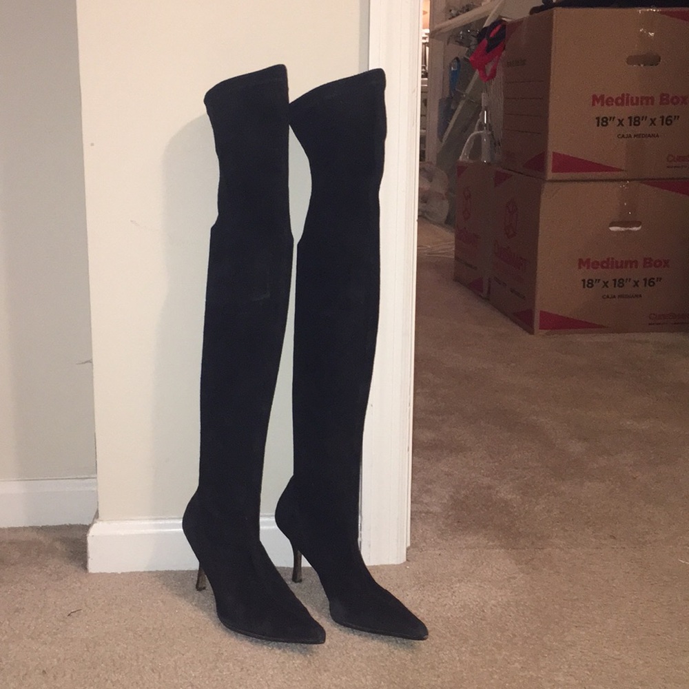 Suede stretch boots