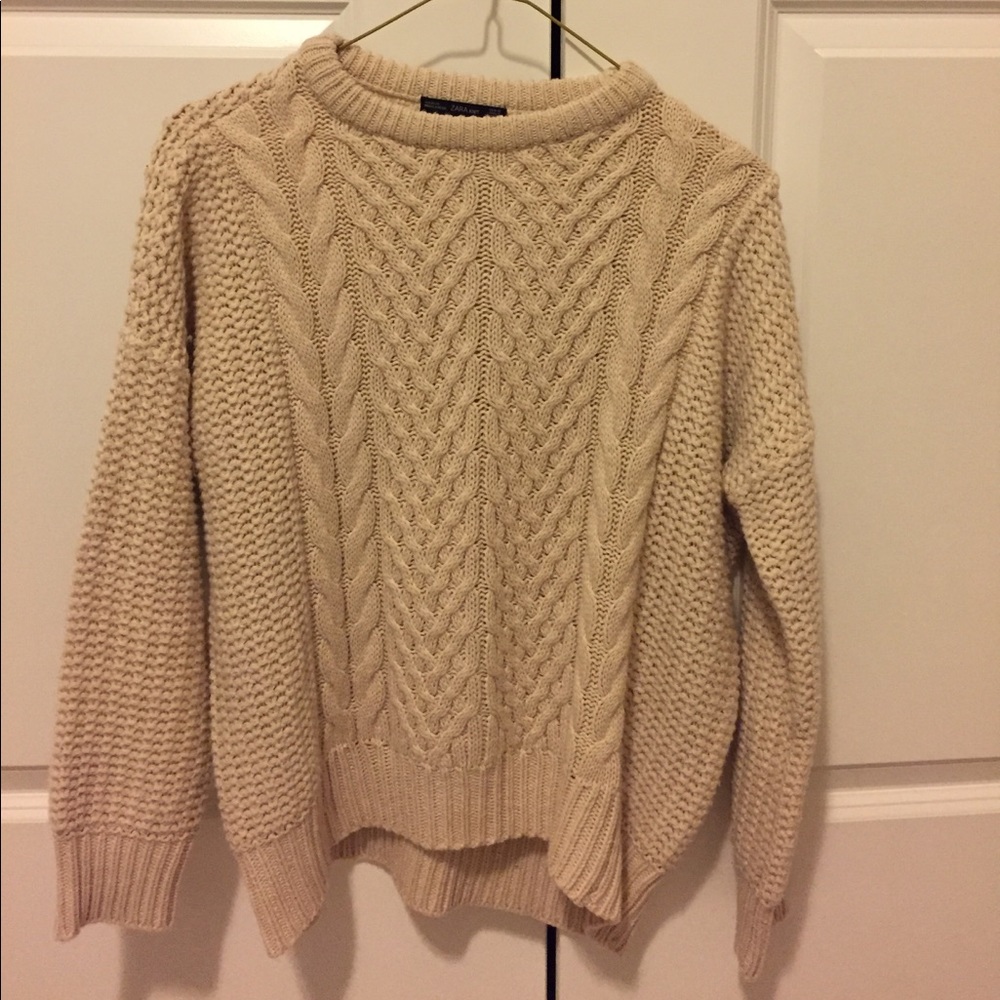 Zara cream knit sweater