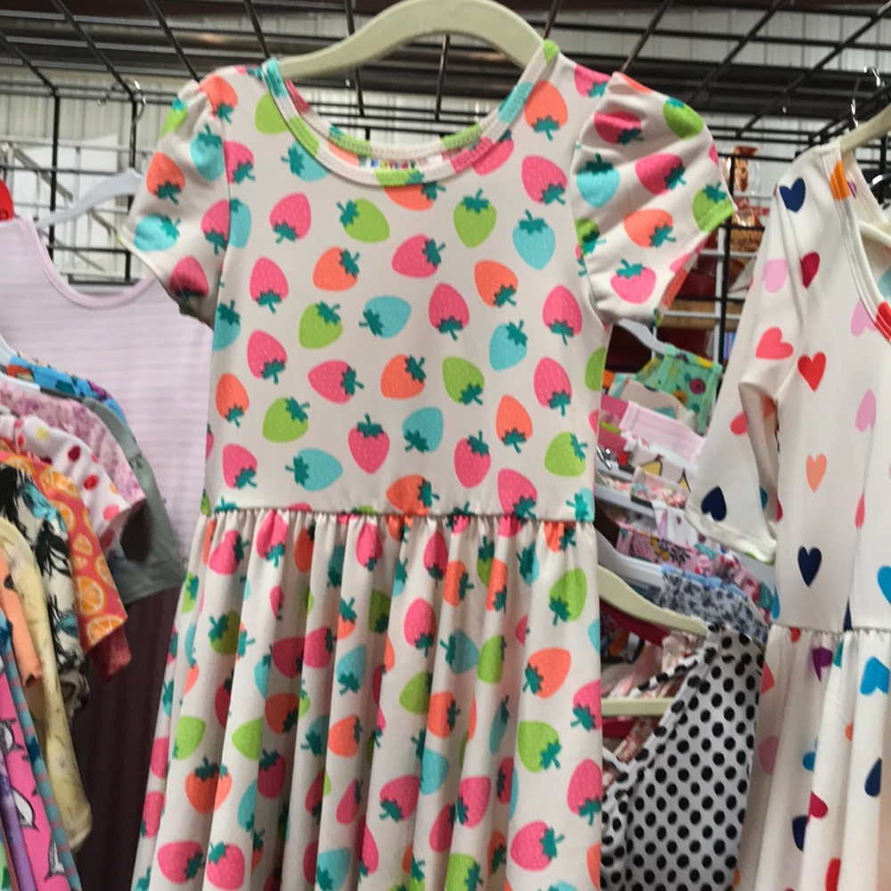 Cap sleeve strawberry dress