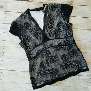 New York & Co. Black lace blouse