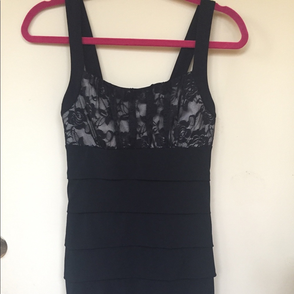 Sleek black sexy cocktail dress