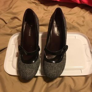 Black and grey heels size 7.5