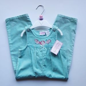 Little Legends Mint Velvet Overalls - Size 24 Mos.