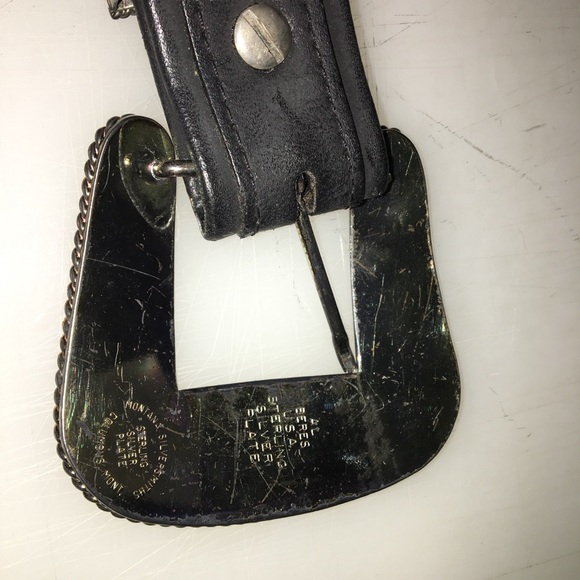Beaded leather belt