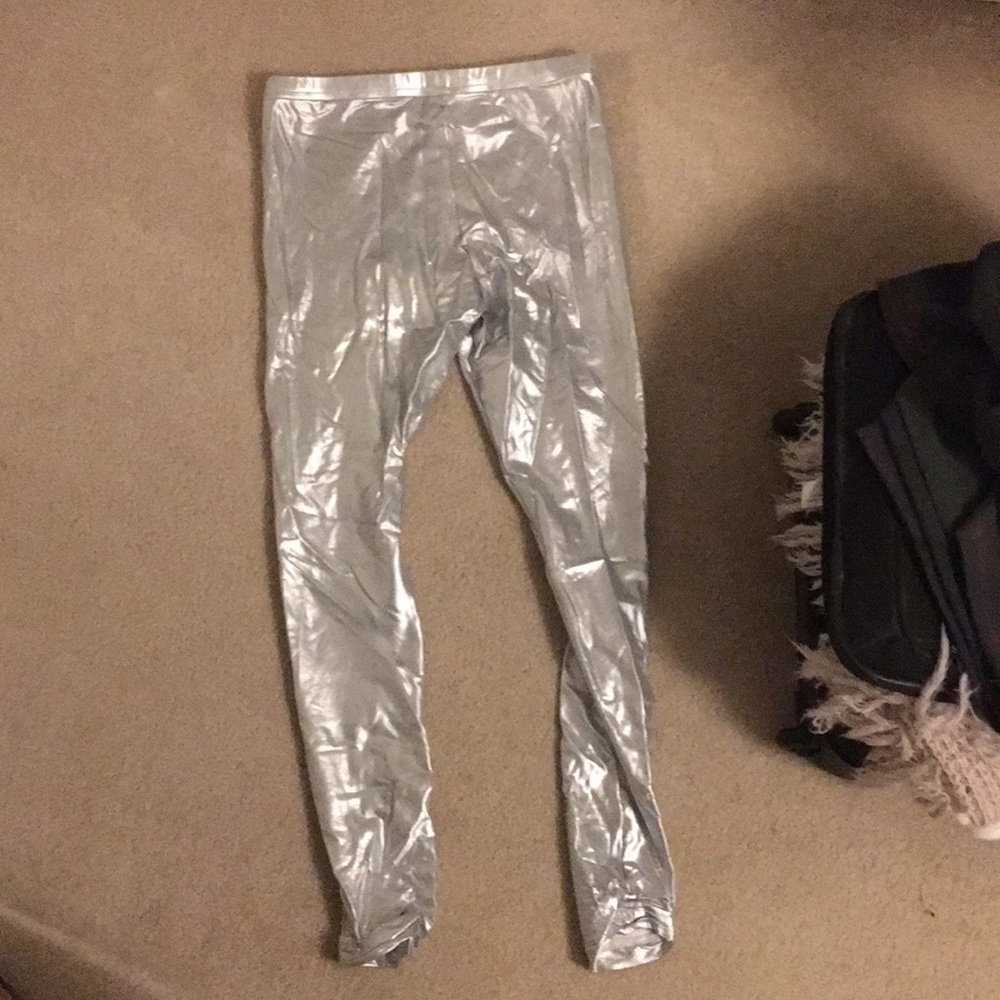American apparel Shiny Silver leggings