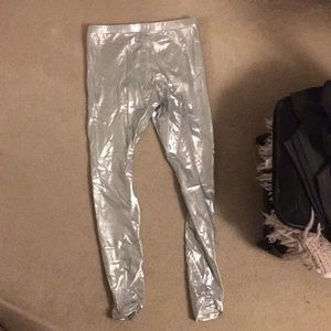 American apparel Shiny Silver leggings