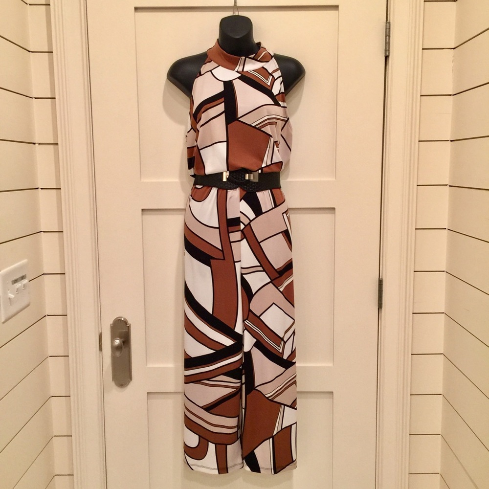 Chico's brown and ivory jumpsuit