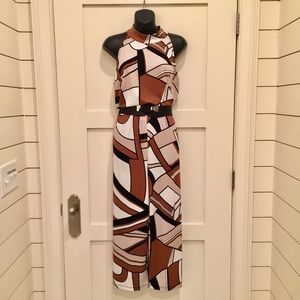 Chico's brown and ivory jumpsuit