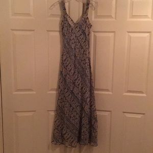 Sheer printed maxi slip dress with detachable slip