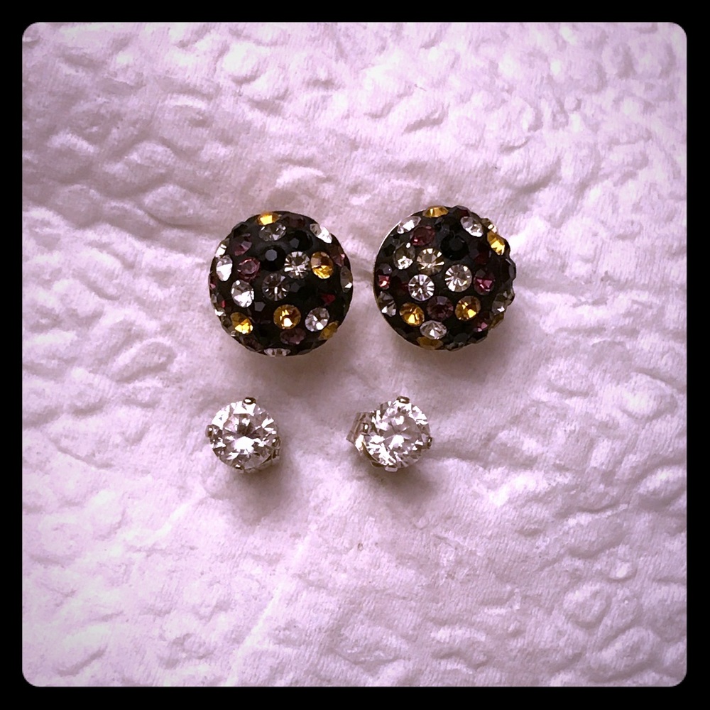 Two Pairs of Cubic Zirconia Earrings
