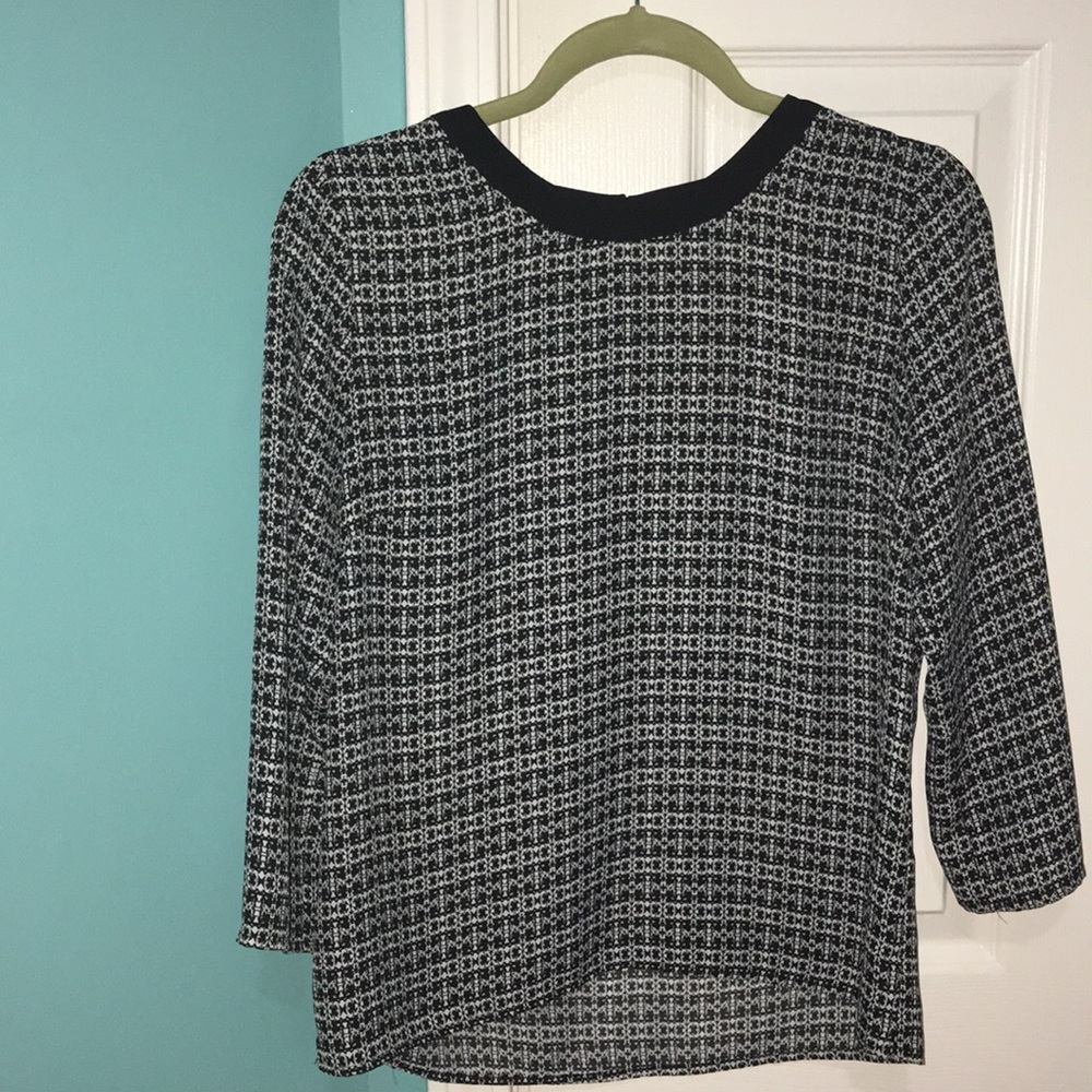 Sheer black and white top