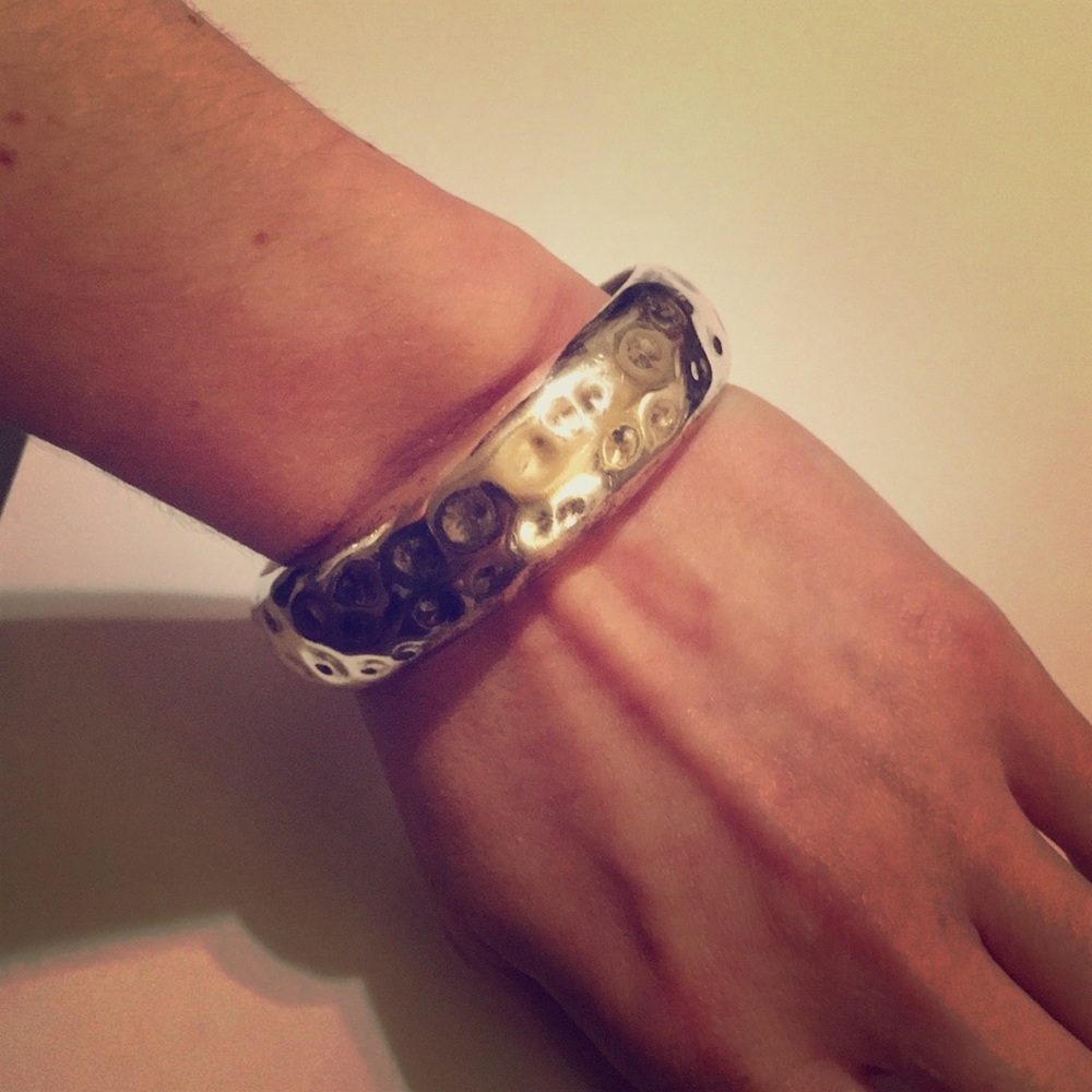 Lightweight Silver bangle bracelet