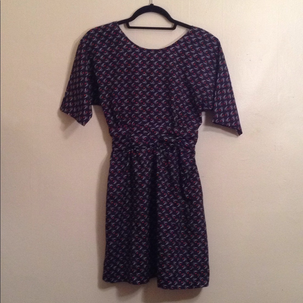 Heart-Printed Navy Dress ❤️