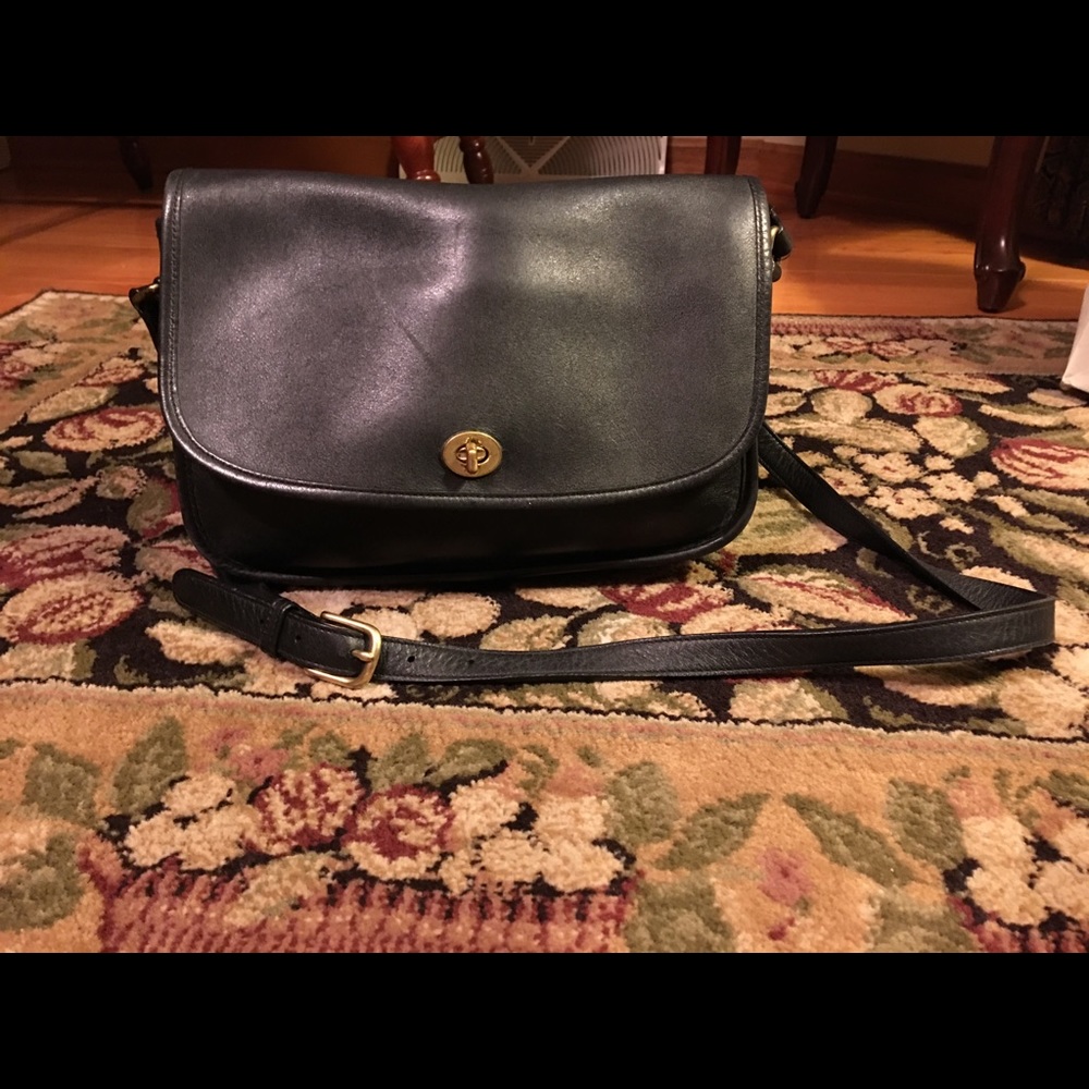 Vintage/rare Coach leather saddle bag.