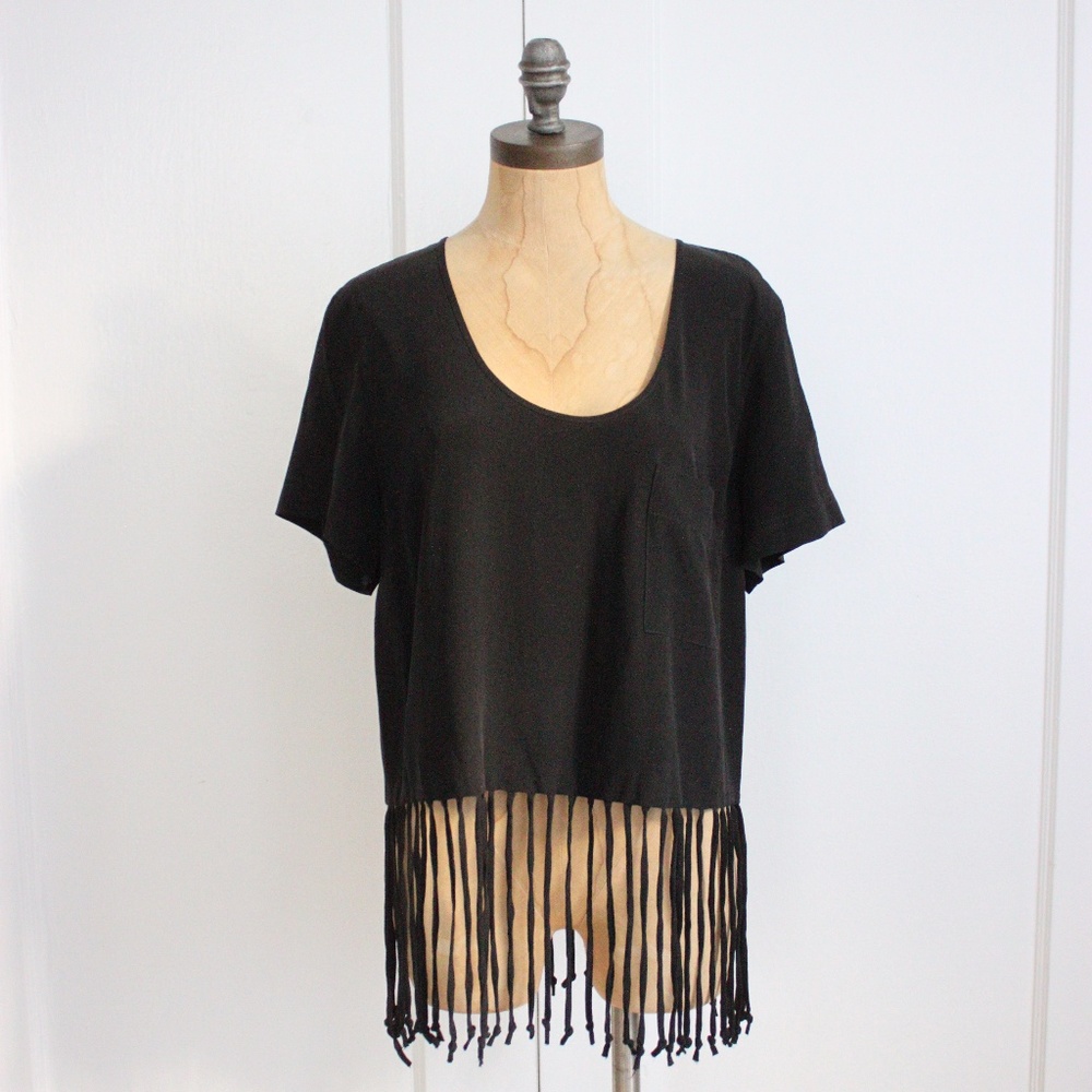 MADISON MARCUS FRINGE CROP TOP