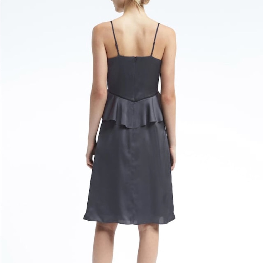 NWT ! BR Baby Blue Peplum Waist Midi Dress - Picture 5 of 6