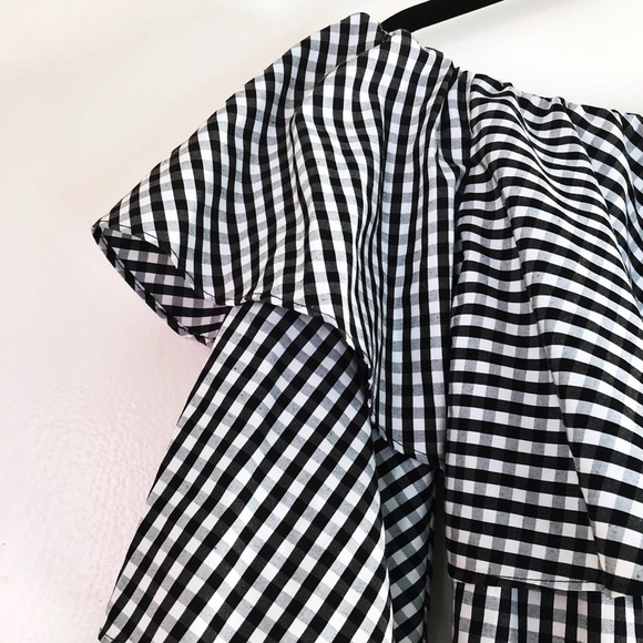 Off-the-shoulder gingham top - Picture 4 of 5