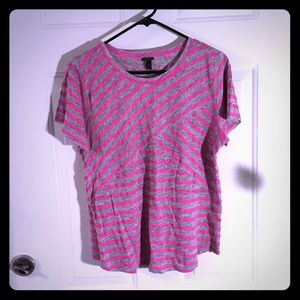 J. Crew Linen Cross Stripe T-Shirt