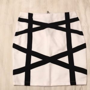 Black and white mini skirt