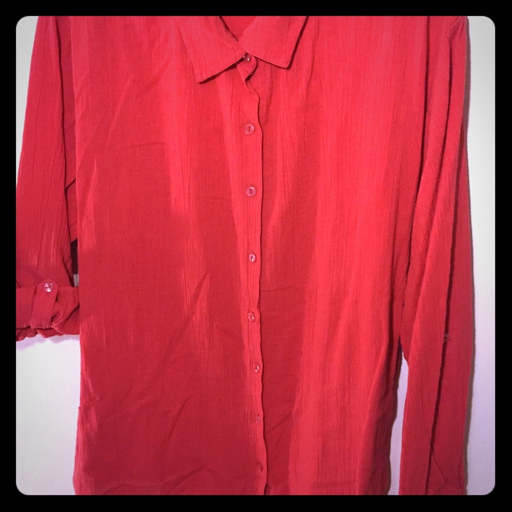 🎉Salmon Color 3x Flowy Shirt