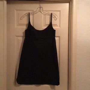 Black cotton empire waist mini dress