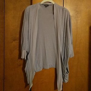 Rhinestone embellished light gray cover-up