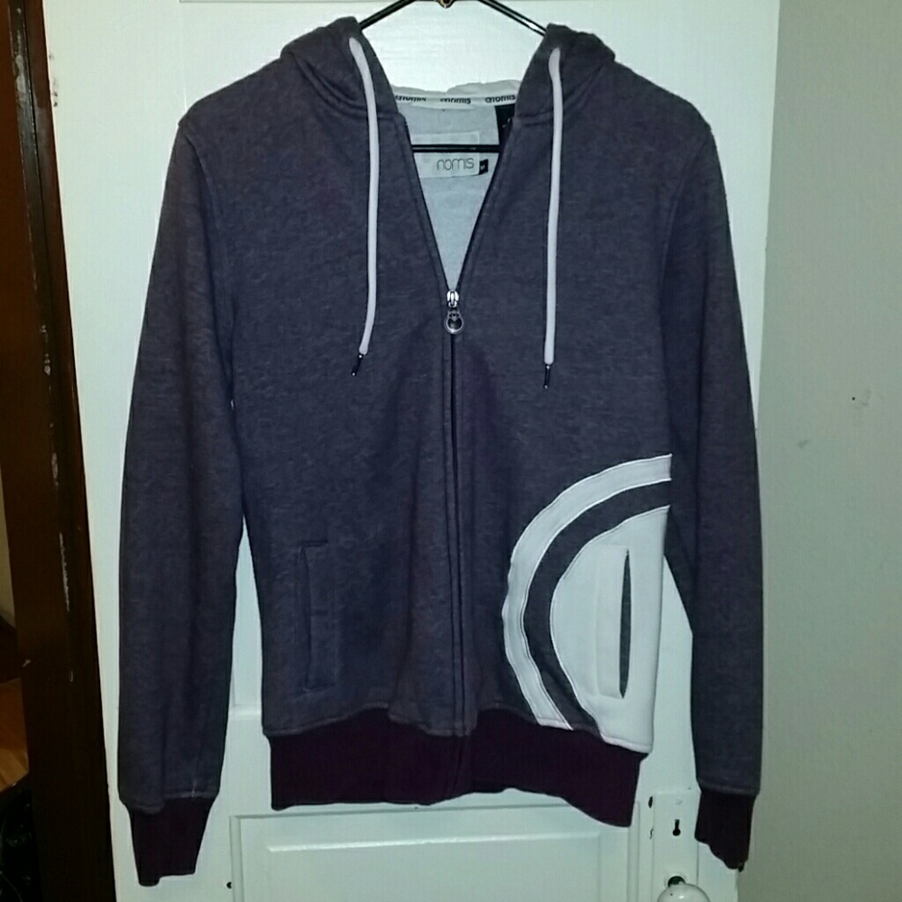 Nomis purple and white zip up hoodie