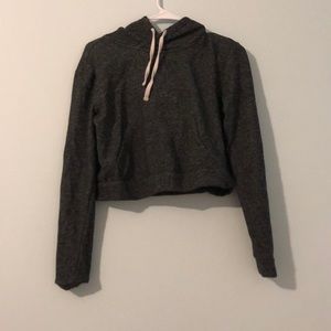 A cropped grey hoodie